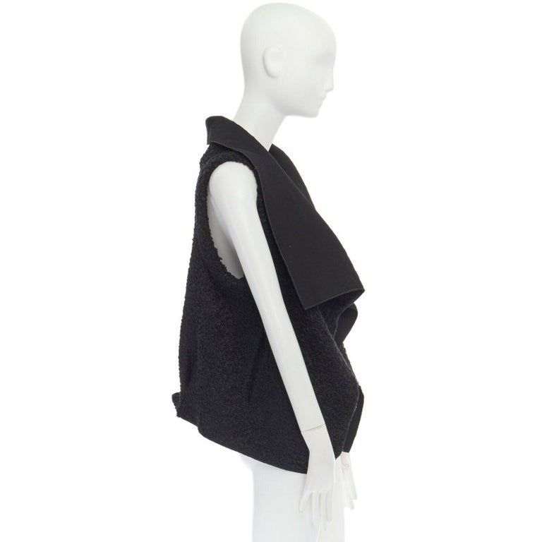 RM ROLAND MOURET wool mohair blend draped collar sleeveless vest jacket US6 M In Good Condition For Sale In Hong Kong, NT