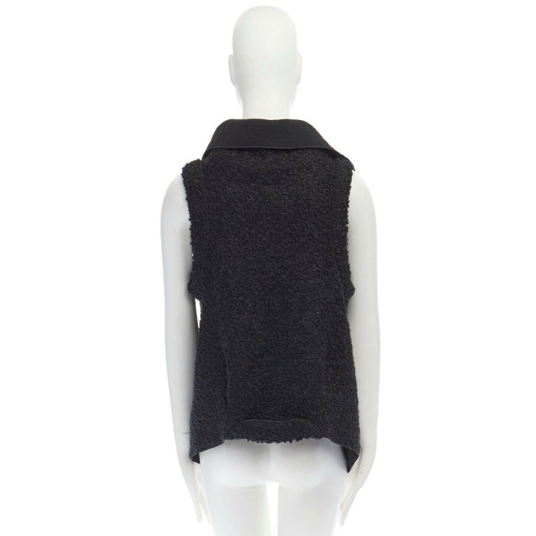 Women's RM ROLAND MOURET wool mohair blend draped collar sleeveless vest jacket US6 M For Sale