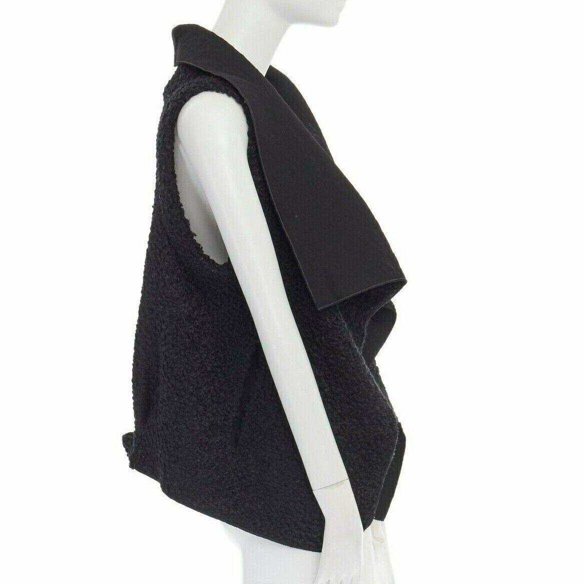Women's RM ROLAND MOURET wool mohair blend draped collar sleeveless vest jacket US6 M For Sale