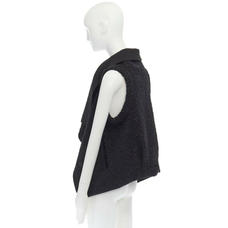 RM ROLAND MOURET wool mohair blend draped collar sleeveless vest jacket US6 M For Sale 1