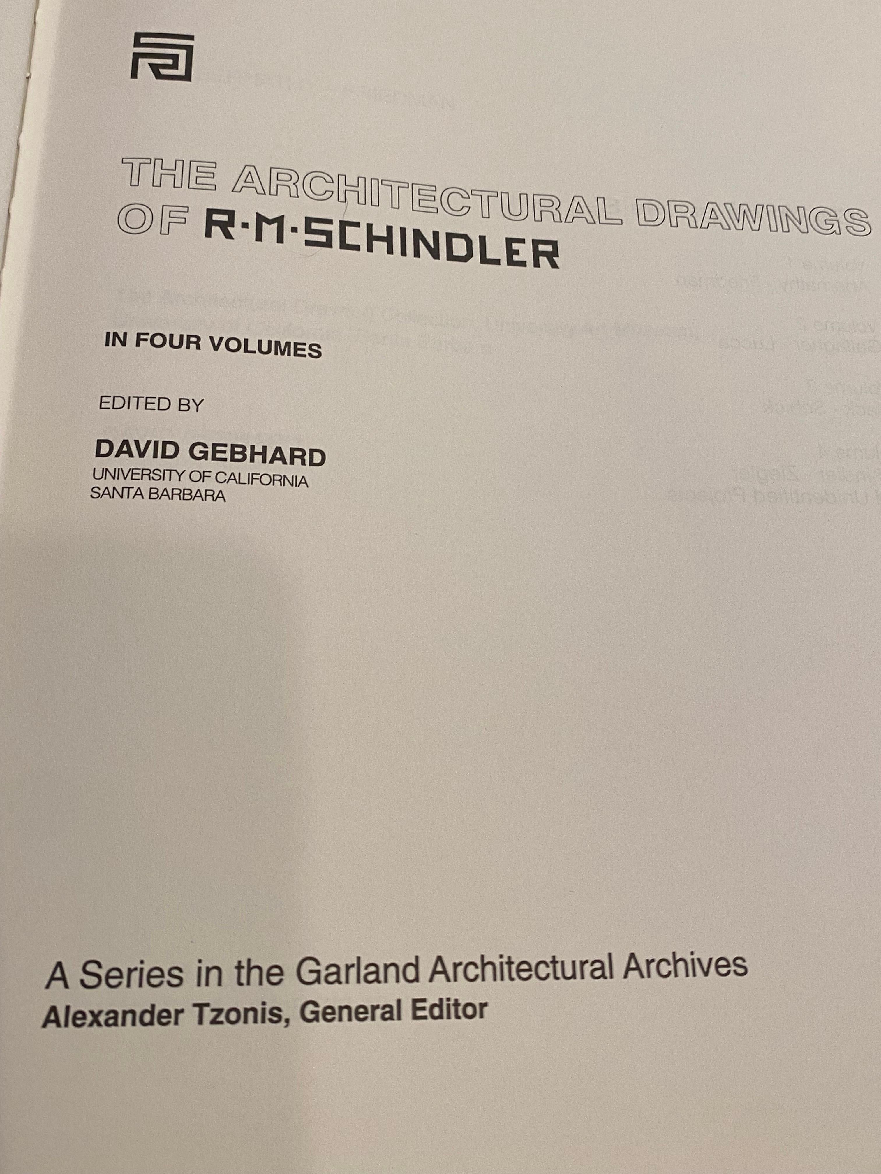 R.M. Schindler 4 volumn Set of his Architectual Drawings In Good Condition For Sale In Philadelphia, PA