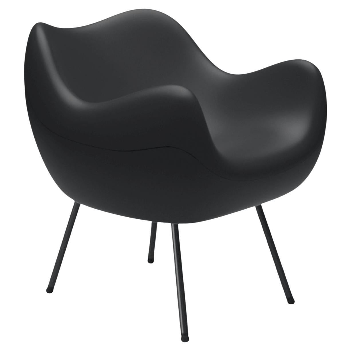 RM58 Matt Black Polyethylene And Powder-Coated Steel Armchair by VZOR