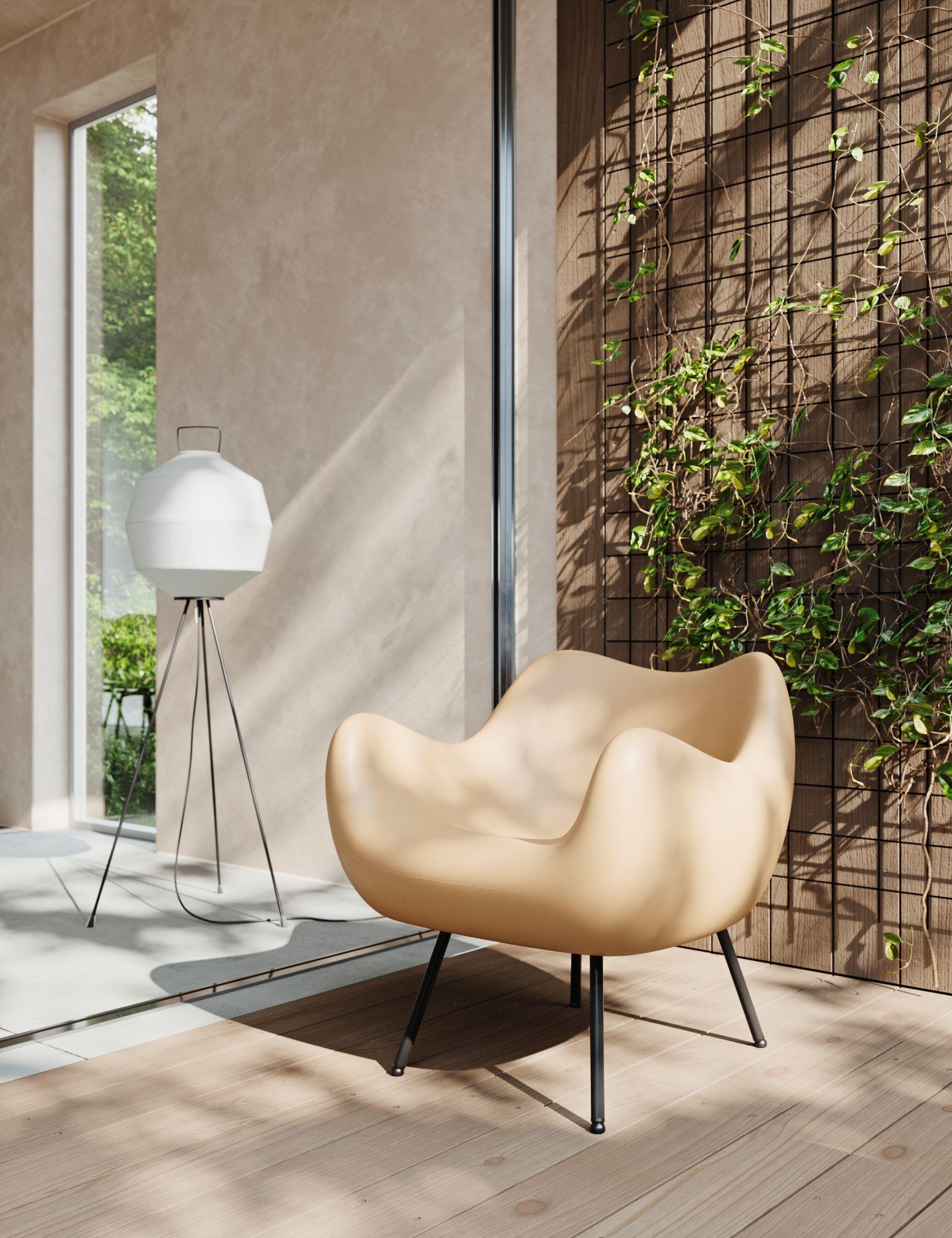 RM58 Matt Red Polyethylene And Powder-Coated Steel Armchair by VZOR
Dimensions: D 67 x W 67 x H 71 cm. SH: 38 cm.
Materials: Rotomolded color polyethylene seat and powder-coated steel. 

RM58 MATTE
Designed in 1958 by Roman Modzelewski
Industrially