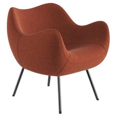 RM58 Soft Medley Polyester Seat And Powder-Coated Black Steel Armchair by VZOR