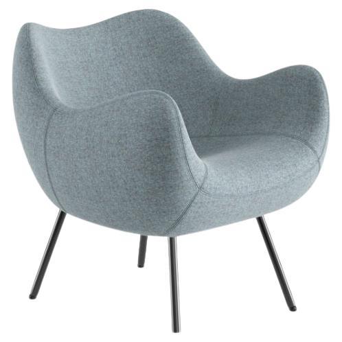 RM58 Soft Synergy Wool Seat And Powder-Coated Black Steel Armchair by VZOR For Sale