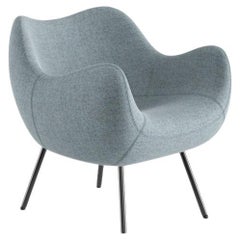 RM58 Soft Synergy Wool Seat And Powder-Coated Black Steel Armchair by VZOR