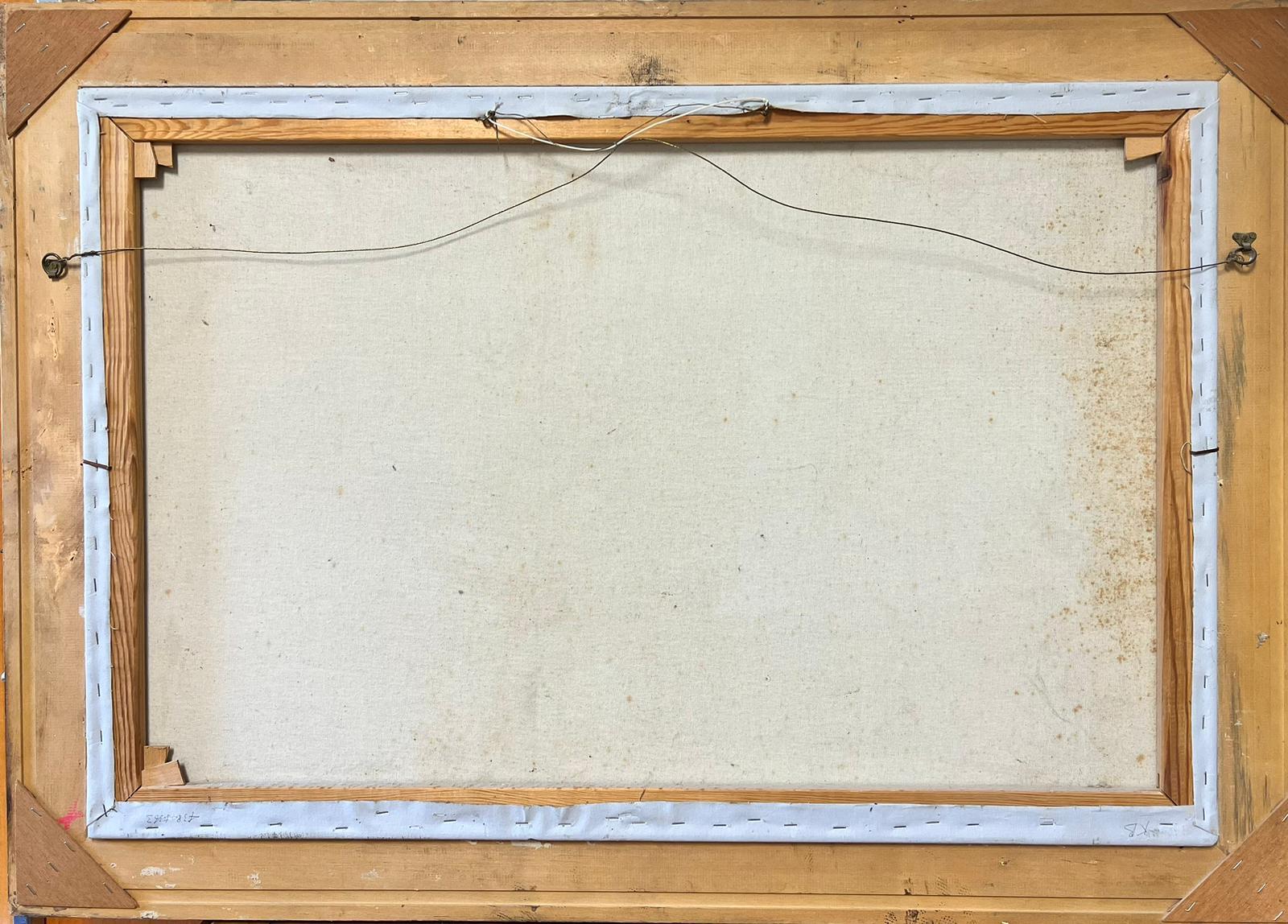 Scena di battaglia navale classica Battaglia di navi in mare firmata grande pittura a olio su tela 5