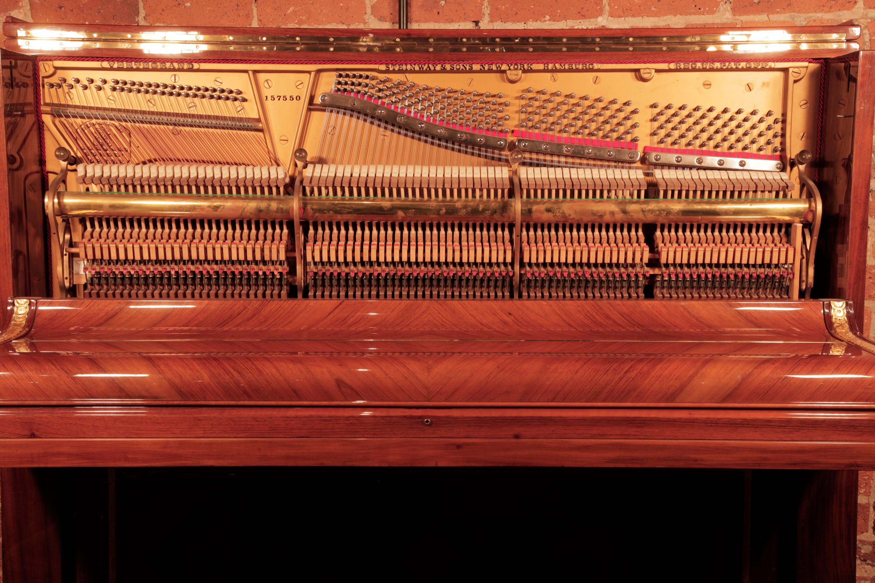 Steinway Piano Made for the Olympic & Titanic Liners Carved Walnut Gold Leaf 1