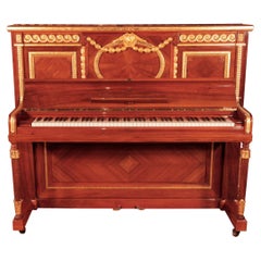 RMS Olympic Liner Steinway Vertegrand Piano Quartered Walnut Carved Gold Accents