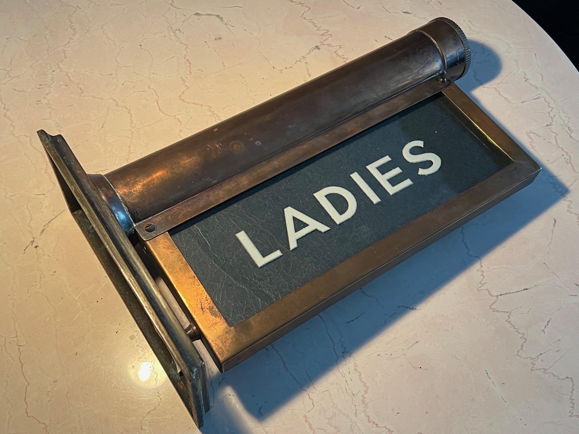English RMS Queen Mary Ladies Sign Copper