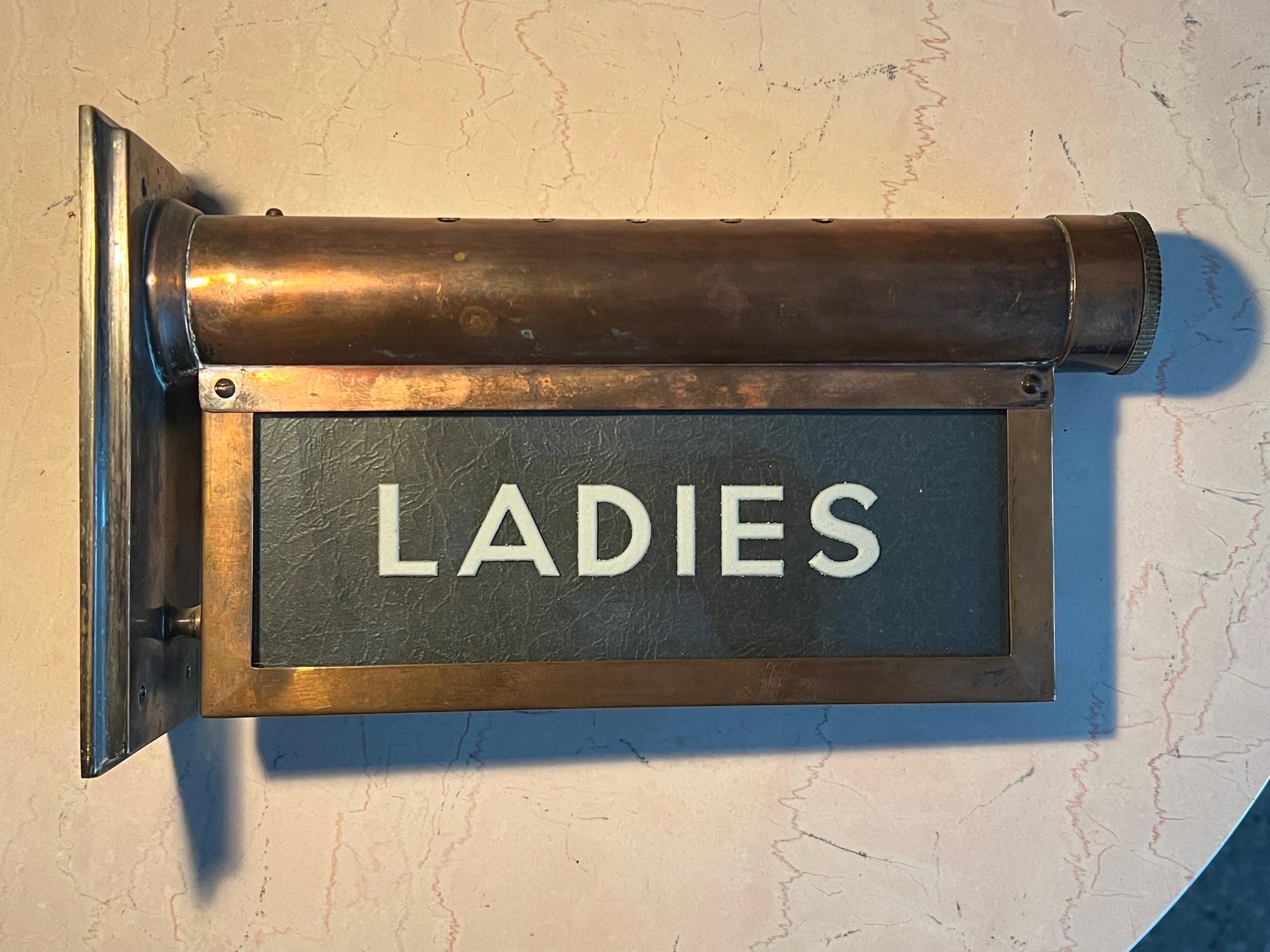 RMS Queen Mary Ladies Sign Copper In Good Condition In St.Petersburg, FL