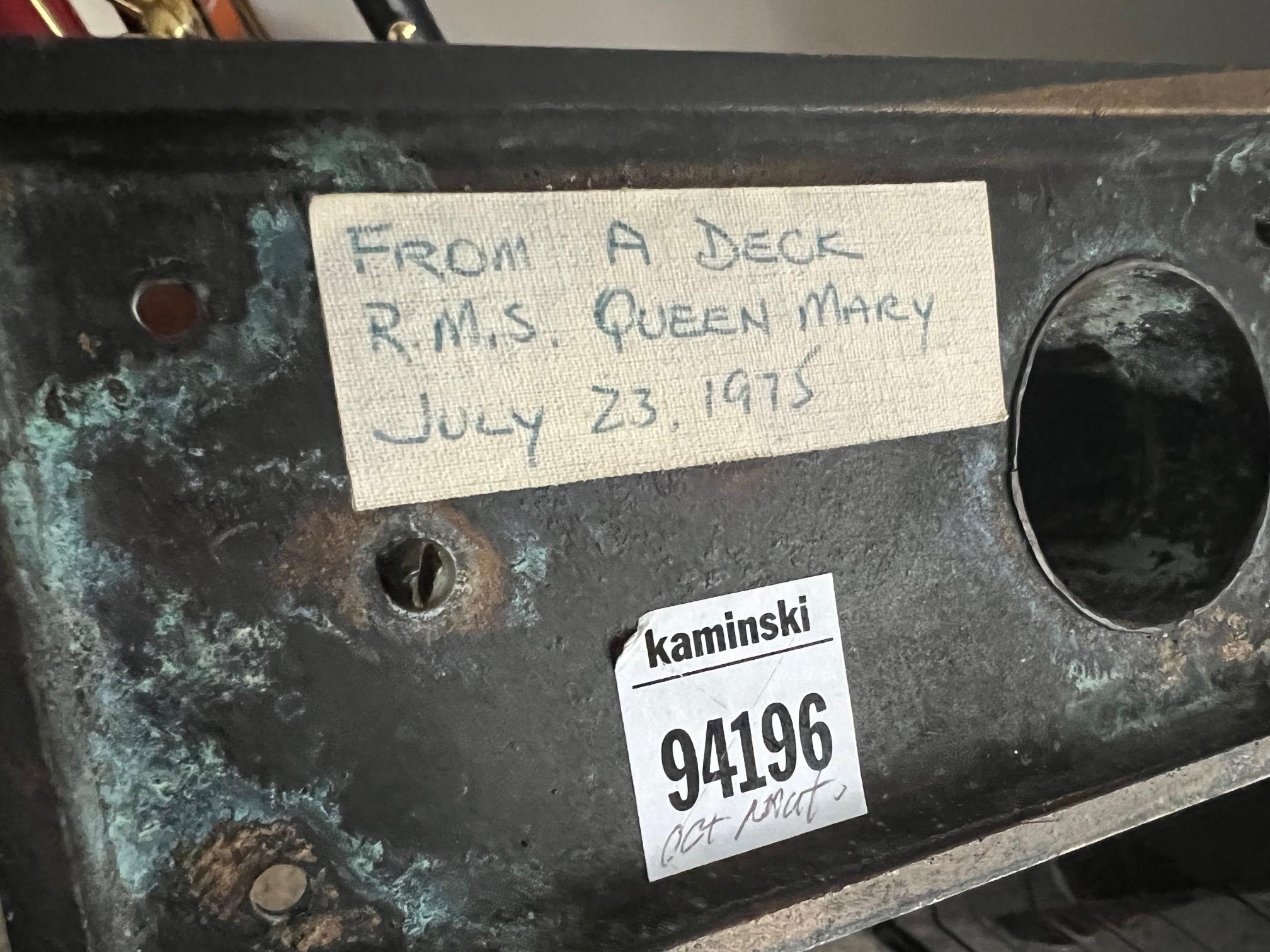 Mid-20th Century RMS Queen Mary Ladies Sign Copper