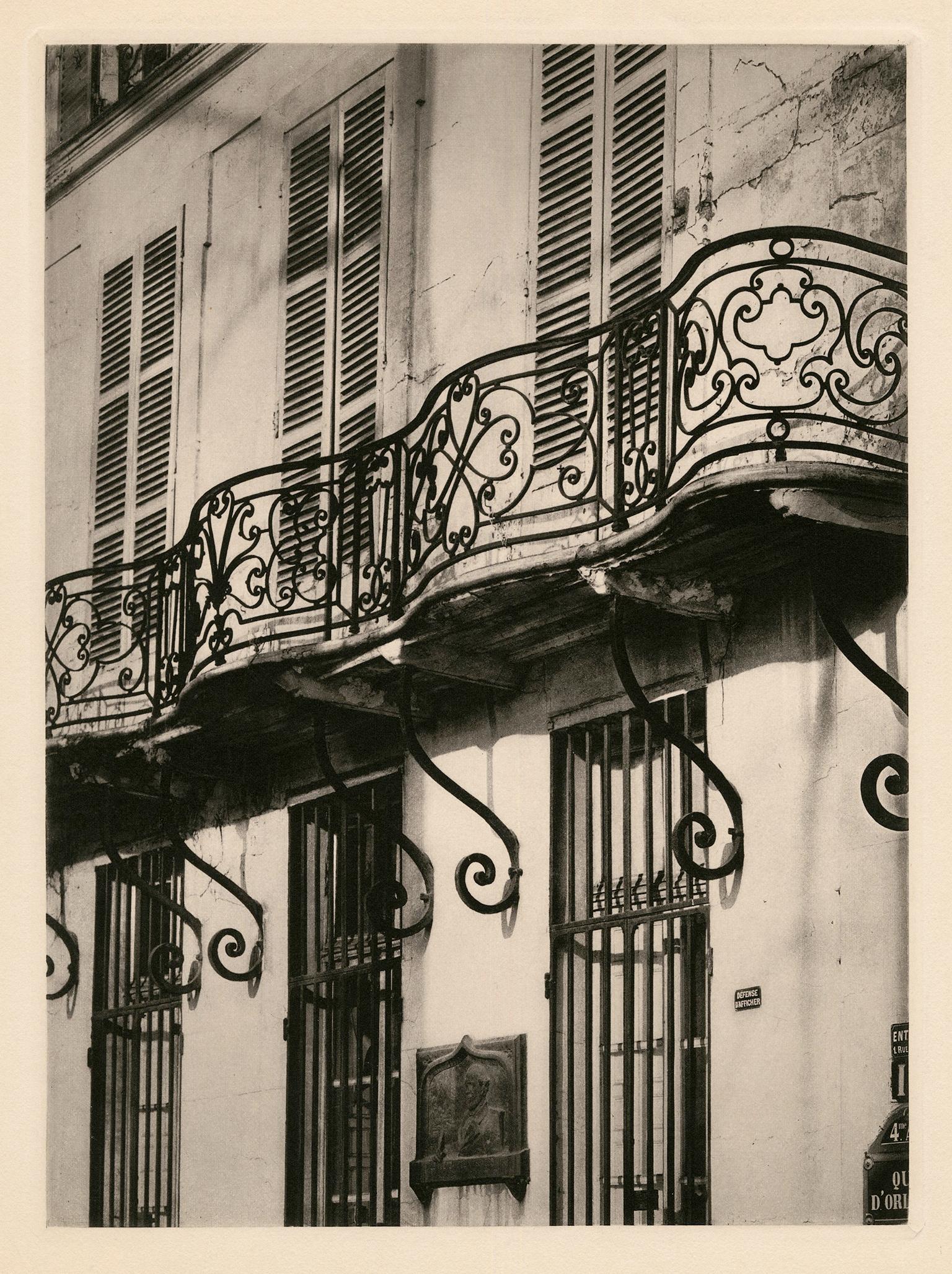 Rémy Duval Figurative Photograph - Parisian Balcony — Mid-Century Photogravure