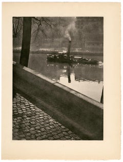 Tugboat, River Seine, Paris — Mid-Century Photogravure
