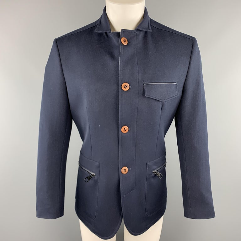 RNT23 JEANS 38 - Veste zippée texturée à poche zippée - Marine sur 1stDibs  | rnt 23, rnt23 manteau, rnt23 homme