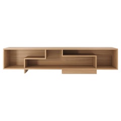 Rayon "Roa" en boiserie naturelle brésilienne, meuble TV, meuble multimédia