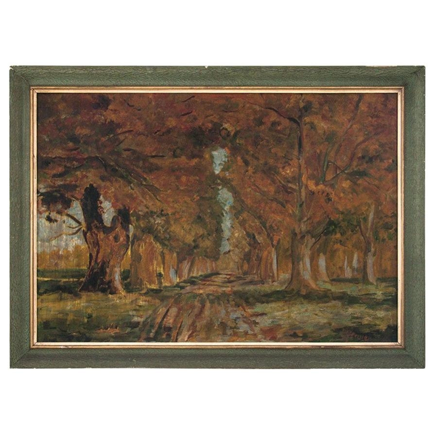 Gemälde „Road between trees“