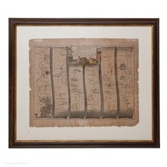 Road Map Britannia No 25 London to the Lands End, John Ogilby Brown Gilded Frame