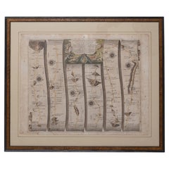 Road Map Britannia No 32 the Road from London to Barnstable John Ogilby Framed