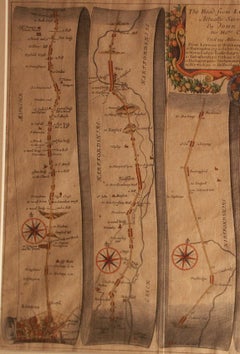 Road Map Britannia 1675/6 No 5 Road London to Barwick, London Stilton Grey Frame