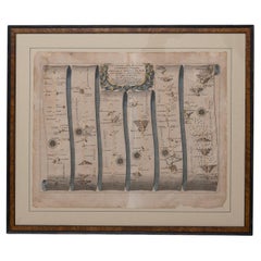 Antique Road Map John Ogilby London St David's Britannia No 15 Abingdon Monmouth Framed
