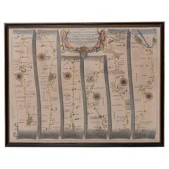 Antique Road Map, John Ogilby, No 54, London, Yarmouth, Britannia