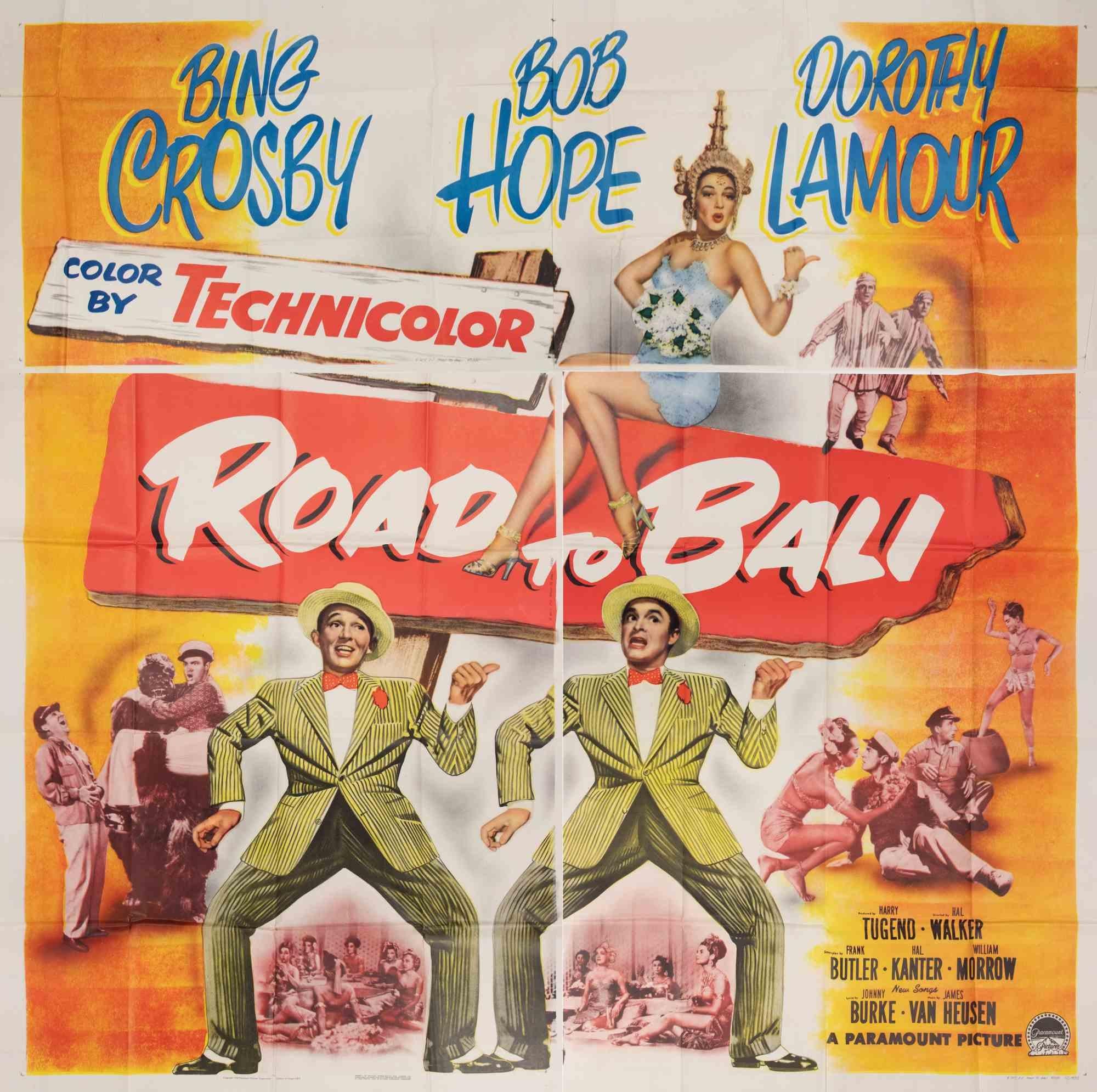 Poster d'epoca

Foglio unico statunitense (27 × 41 pollici), Paramount.
Diretto da Hal Walker, con Bing Crosby, Bob Hope, Dorothy Lamour. Luminosa grafica a fumetti che mostra le stelle in gonne d'erba con ambientazione esotica. Piegato. Condit: B,
