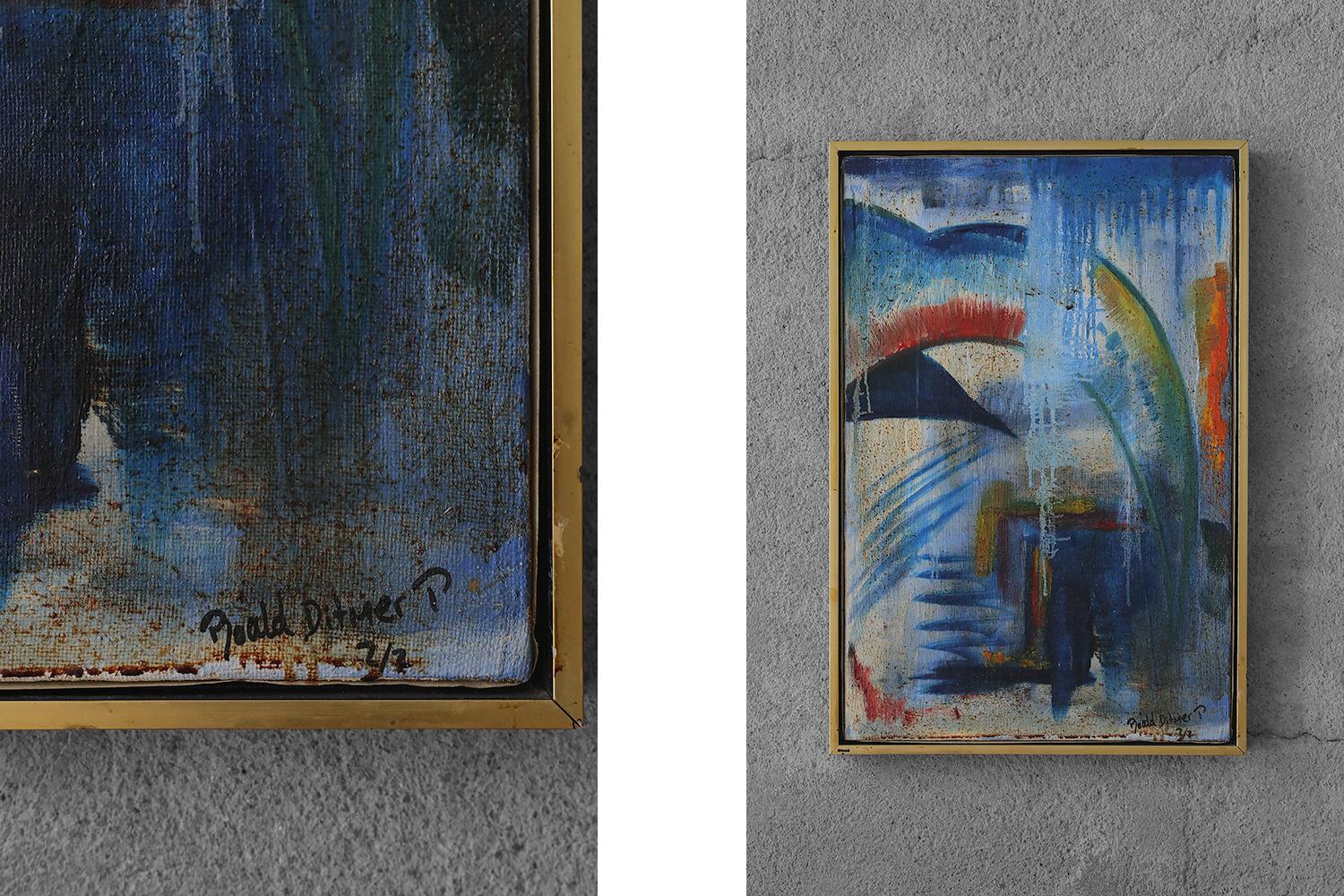 Roald Ditmer, Abstract Composition, Oil on Canvas Diptych, Framed, Set of 2 In Good Condition For Sale In Warszawa, Mazowieckie