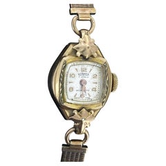 Roamer Art-Deco c1930's Gold-gefüllte Tonneau Swiss Manual Ladies' Cocktail Watch