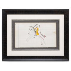 Roan Eagle, Wanbli Hito Warrior Ledger Drawing