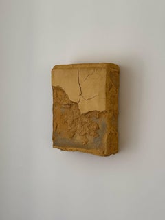 Técnica mixta en tonos amarillos sobre lienzo, hormigón y arena, 2025 -'Sin título 23252'