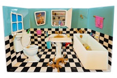 Roark Gourley – Bathroom Quake, 1990s Signed Memphis Resin Sculpture 158/175