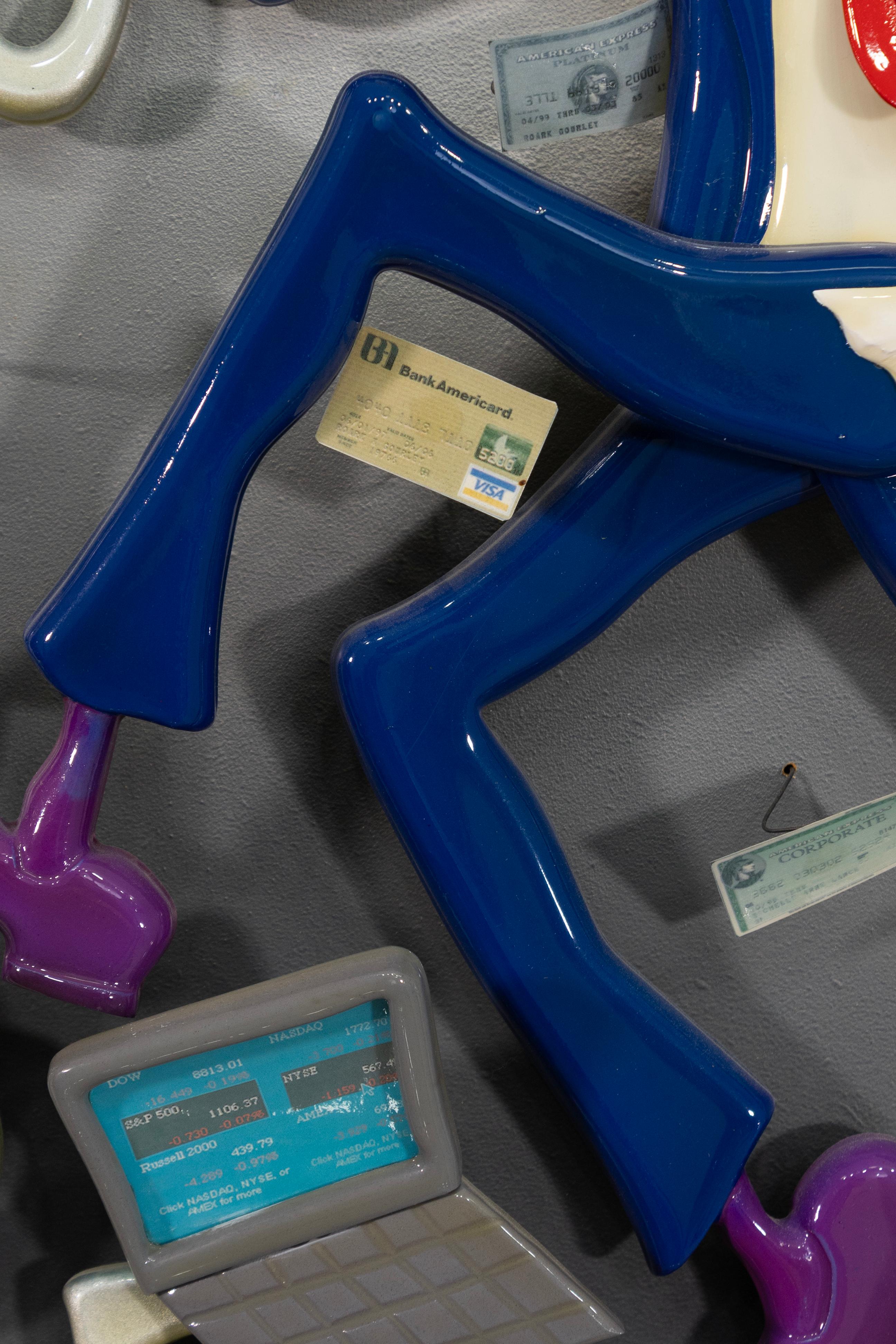 Late 20th Century Roark Gourley – Time And Money, 1990s Signed Resin Contemporary Sculpture 5/50 For Sale