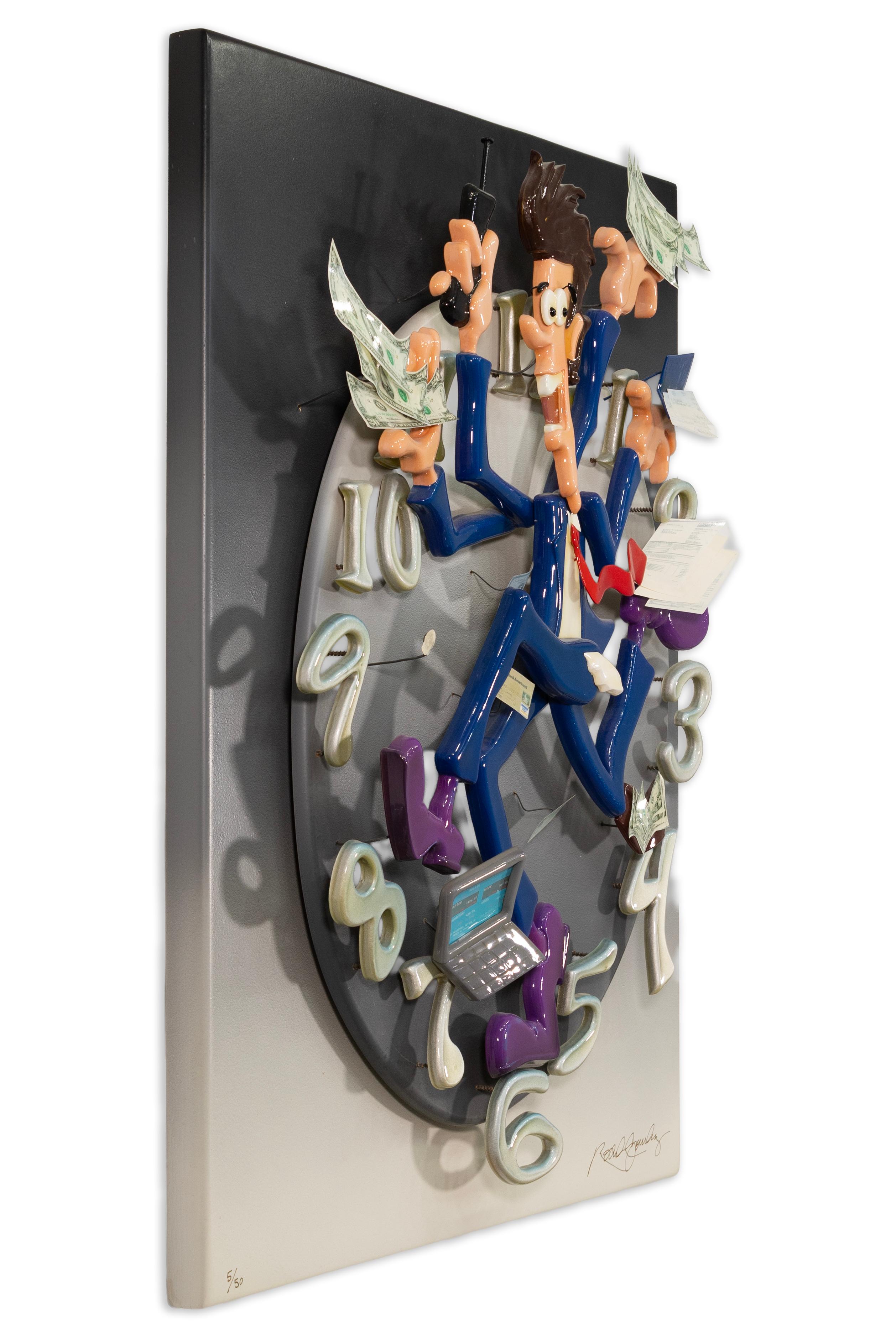 Roark Gourley – Time And Money, 1990s Signed Resin Contemporary Sculpture 5/50 For Sale 3