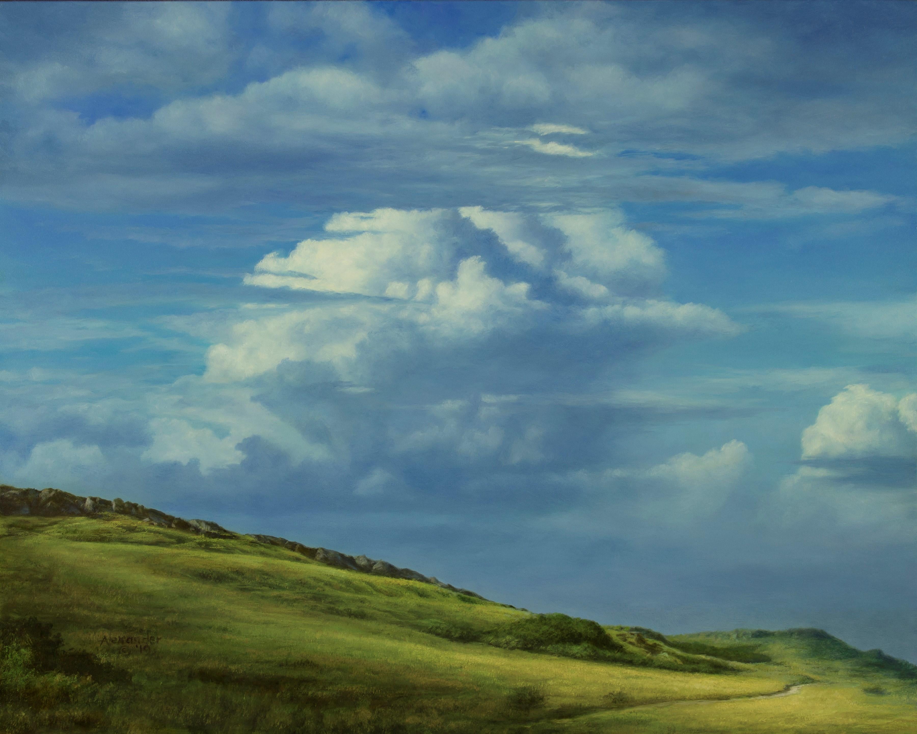 Landscape Painting Rob Alexander - "Le chemin qui ne s'enroule pas" - Peinture à l'huile
