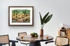 Down the Green Lane, Rob Barnes, Stampa in edizione limitata, Linocut su carta [2022]