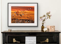 Riverside Oystercatchers, Rob Barnes, Druck in limitierter Auflage, Landschaftskunst
