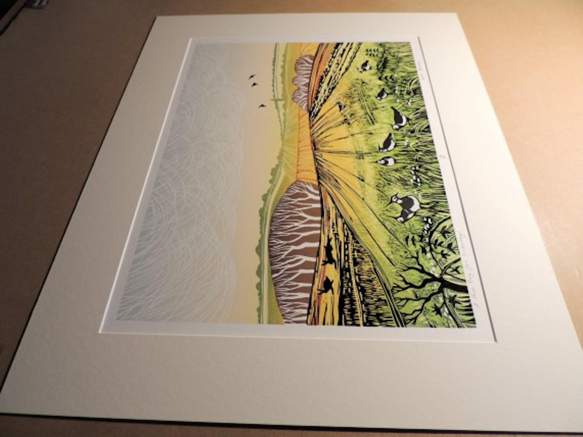 Un buen día para las avefrías, Rob Barnes, Impresión de edición limitada, Arte paisajístico de aves en venta 7