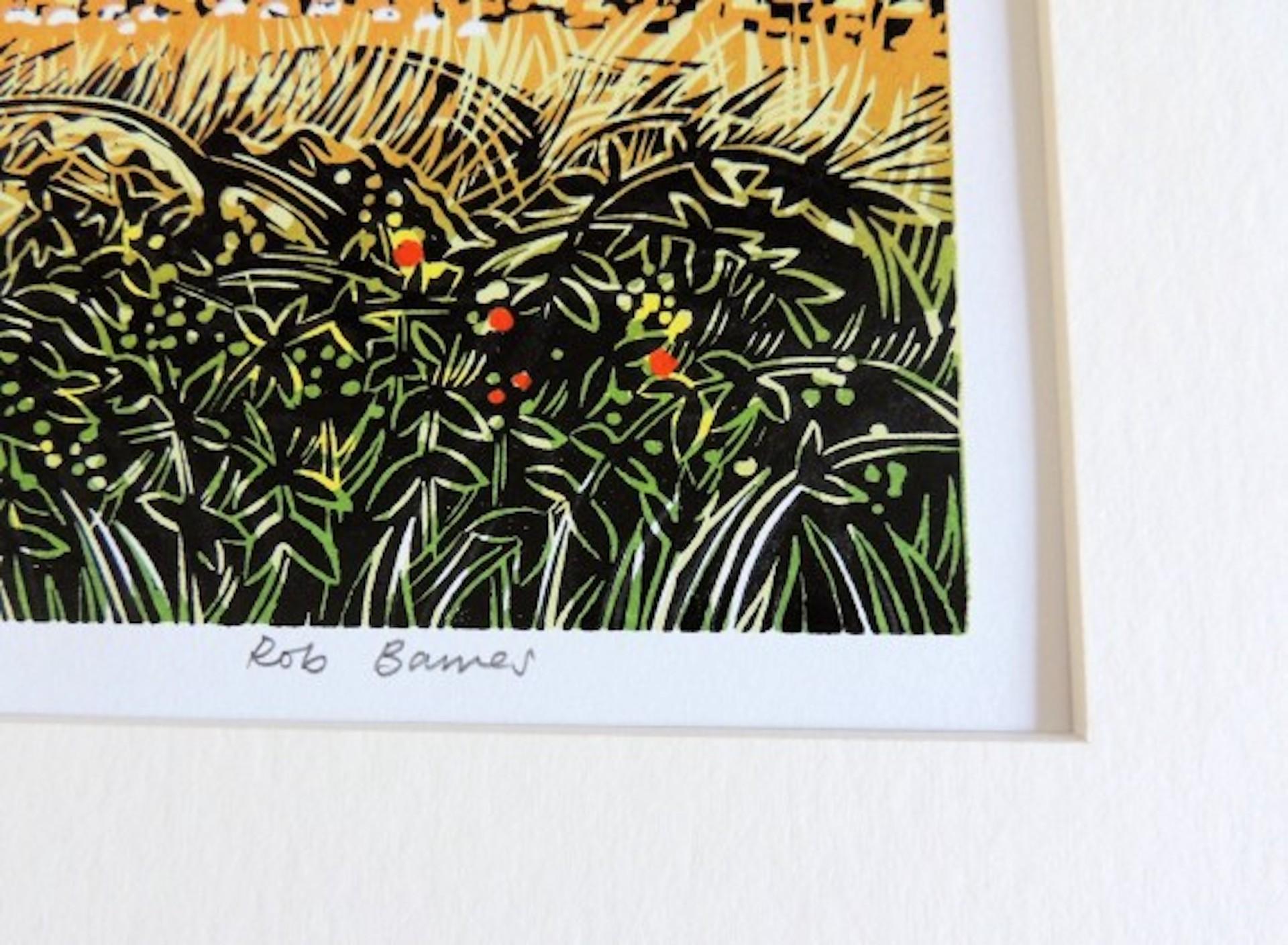 Blossom in the Wind, Limited Edition Landscape Print, Countryside Linocut  For Sale 3