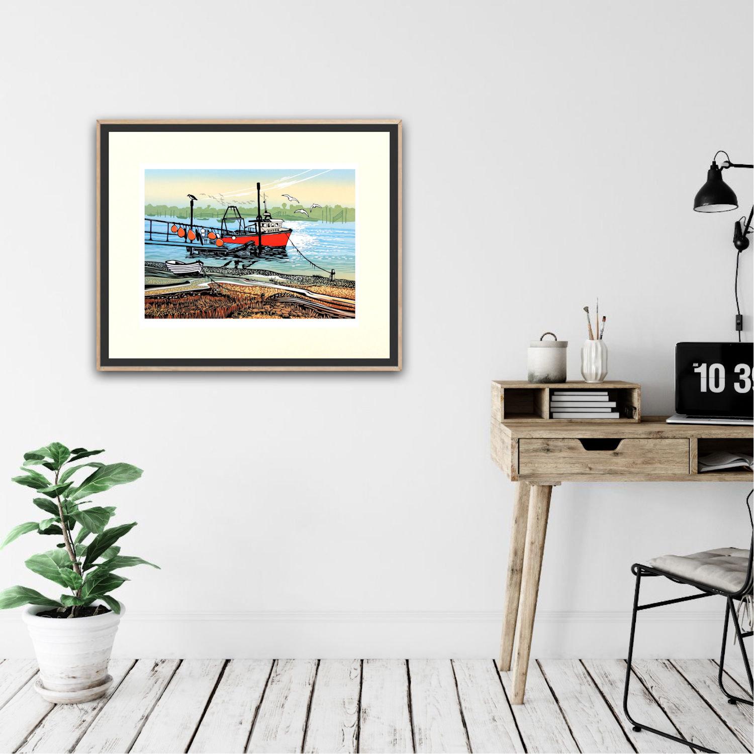 Boats and Floats, Limited edition art print, Landscape, Nature For Sale 1