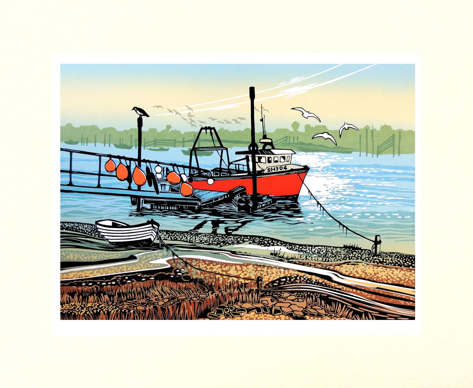 Boats and Floats, Limited edition art print, Landscape, Nature For Sale 3