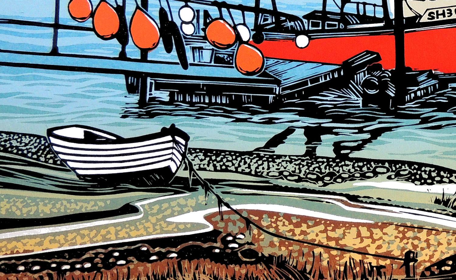 Boats and Floats, Limited edition art print, Landscape, Nature For Sale 4