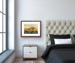 Dandelion Clocks, Landscape Print, Rural Countryside Art, Tractor Art, Harvest