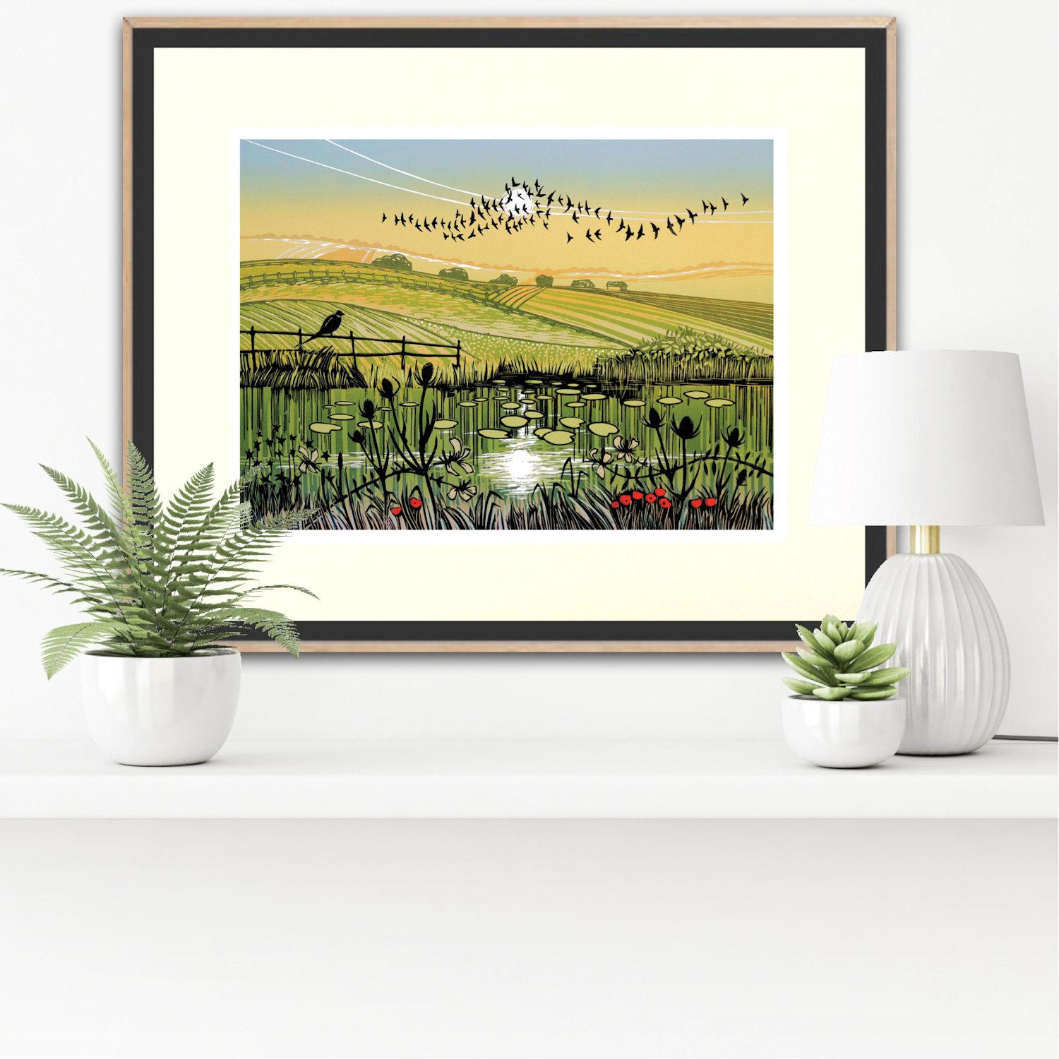 Farm Pond, Impression d'art en édition limitée, Paysage, Nature en vente 1