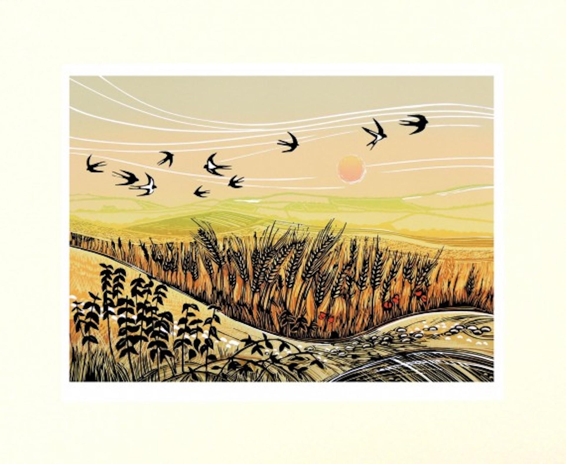 Flight Over The Barley, Rob Barnes, Druck in limitierter Auflage, Vogelfeldkunstwerk im Angebot 5