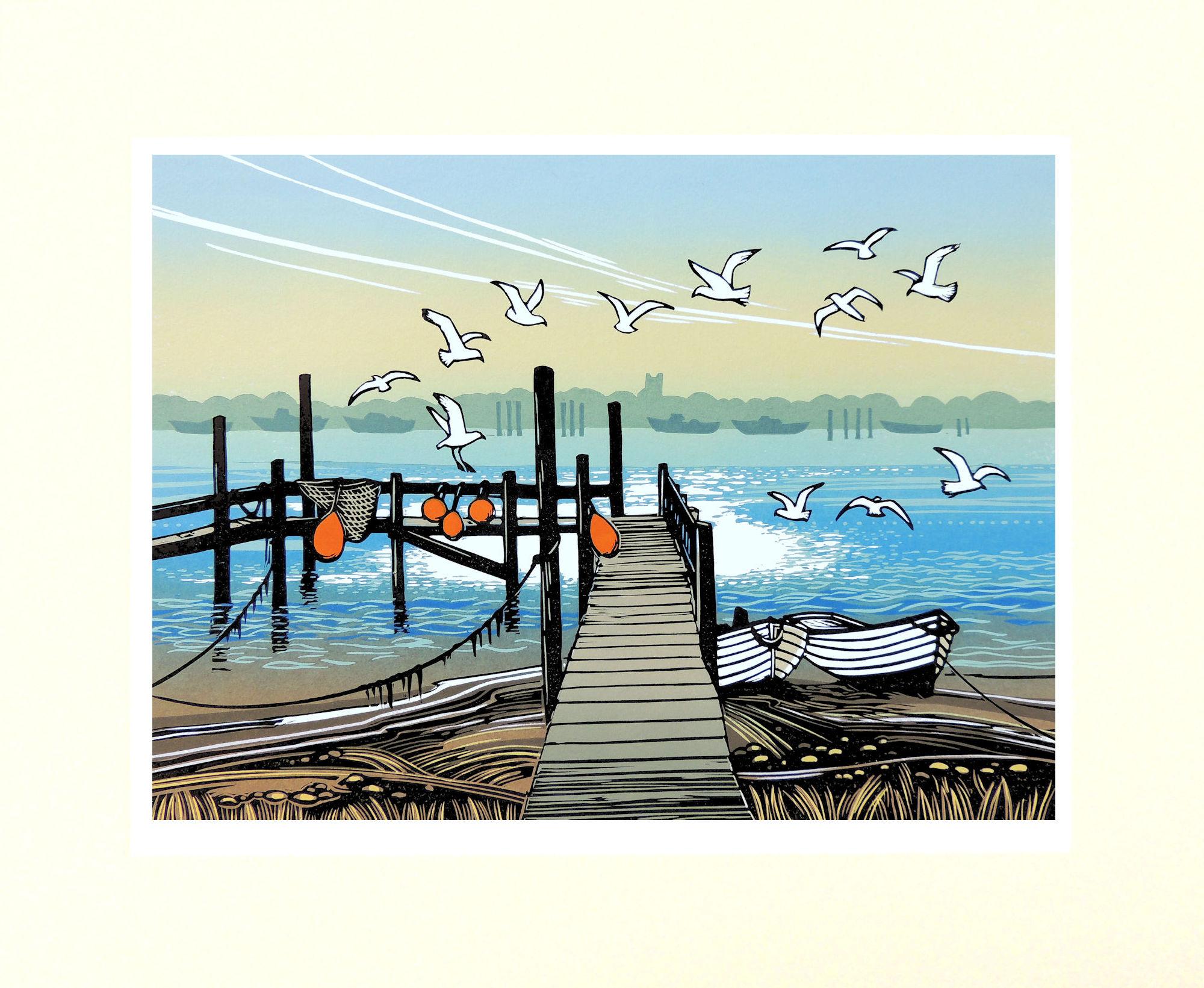 Aterrizaje de gaviotas, Impresión artística en edición limitada, Paisaje, Naturaleza - Print de Rob Barnes