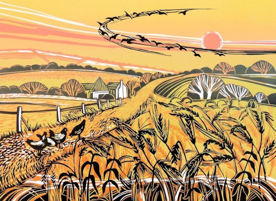 Harvest Fields and Hill Flight, Diptychon, 2 Landschaftsdrucke, limitierte Auflage – Print von Rob Barnes