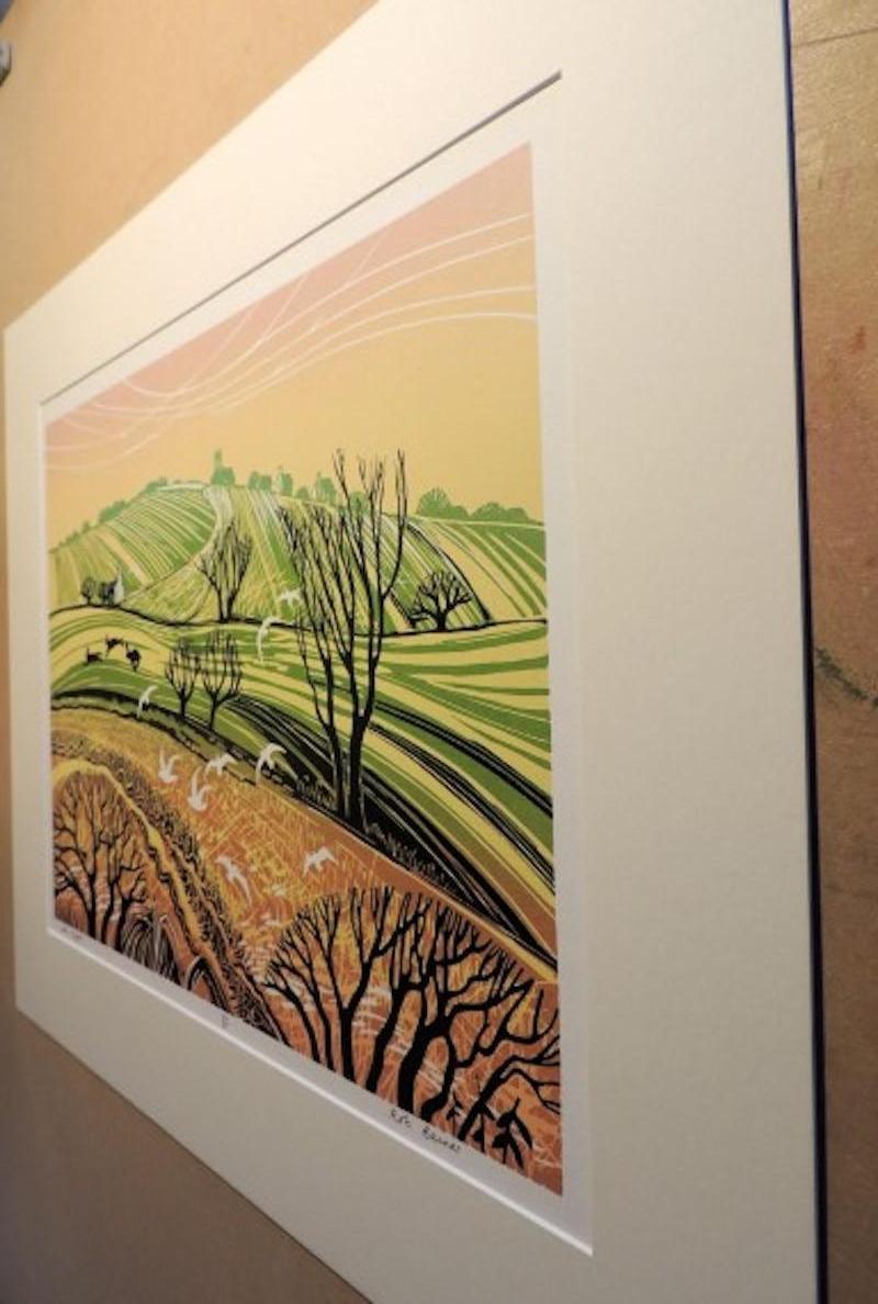 Harvest Fields and Hill Flight, Diptych, 2 landscape prints, Limited edition For Sale 4
