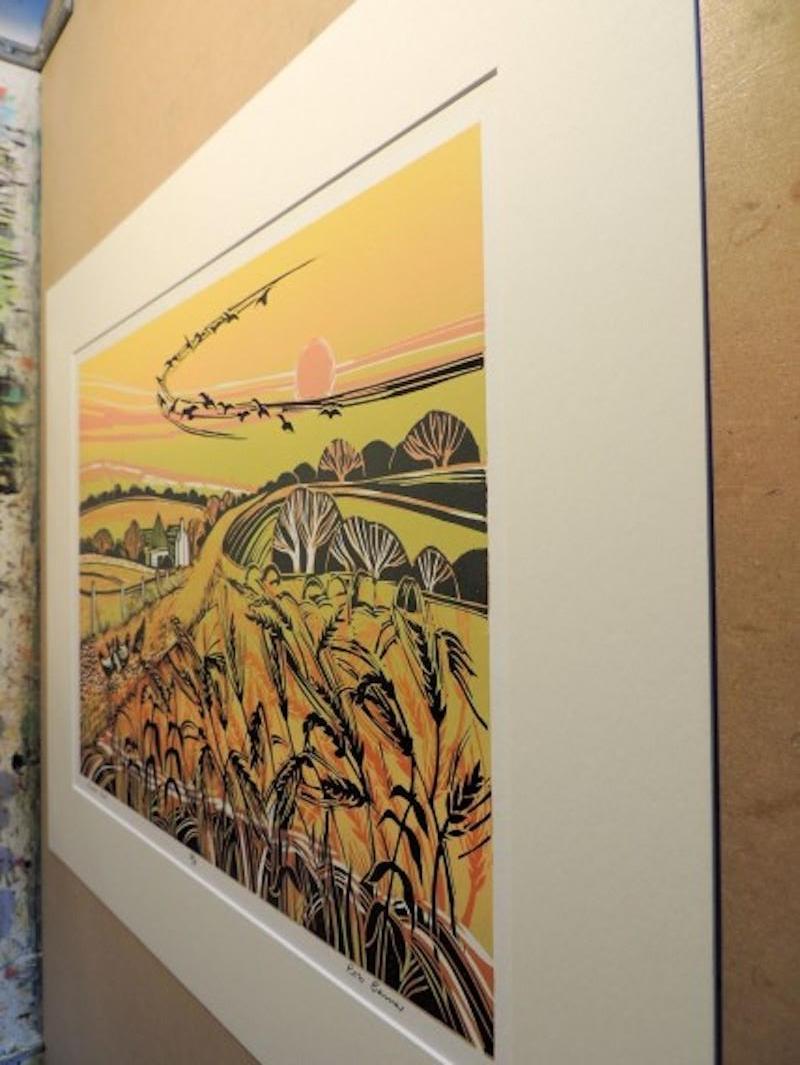 Harvest Fields and Hill Flight, Diptych, 2 landscape prints, Limited edition For Sale 5