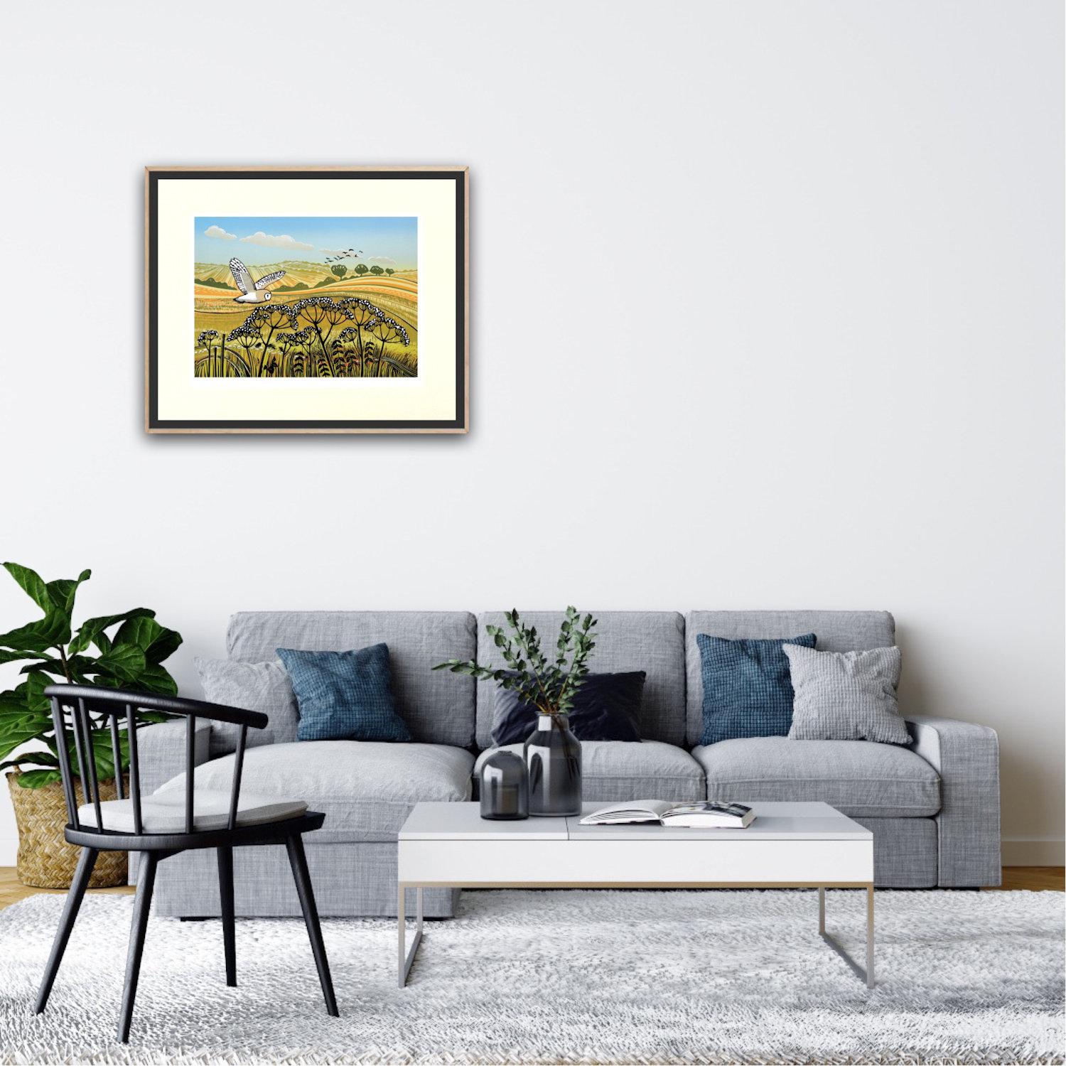 Hunting the Fields, Limited edition art print, Landscape, Nature - Print by Rob Barnes